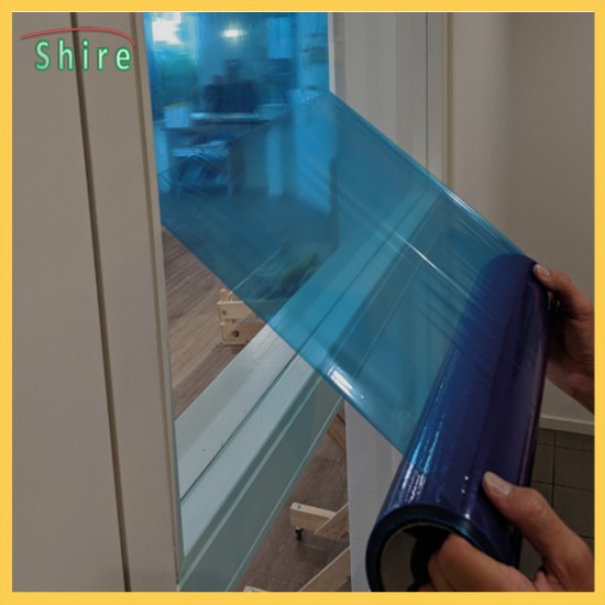 Plastic Packaging PE Protective Cling Low Tack Blue Window Glass Protection Film